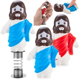 Marsui 2 Pieces Jesus Car Accessories 4.72" High Dashboard Decorations Mini Jesus Bobbleheads Funny Christian Religious Accessories for Car Office Home Decoration