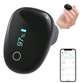 HOLFENRY 50G Ring Pulse Oximeter Fingertip | Continuous Oxygen Monitor Fingertip with Alarm O2 Pulse Oximeter Finger | Rechargeable Overnight Oximeter with Bundle APP & PC/Export Sleep Report