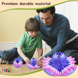 Gear Ball Fidget Toys for Kids Adults 3D Printed Stress Relief Gearsphere for Anxiety Office Desk Christmas Stoking Stuffers Easter Basket Fillers Birthday Gifts (Mystic Orchid,3.3 Inch)