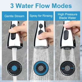 Replacement Kitchen Faucet Head for WEWE-FORIOUS-Qomolangma-VFAUOSIT-BASDEHEN-WOWOW-VCCUCINE Pull Out/Down Kitchen Sink Faucet, 3 Spray Function,Chrome