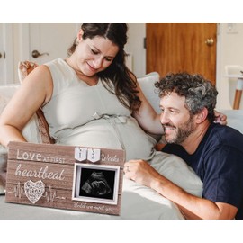 Garybank New Mom Gifts 2024- Love at First Sight Ultrasound Picture Frame, w/ Weekly Pregnancy Milestone Cards & Pregnant Activities Cards, Gender Reveal Pregnancy Gifts for Pregnant Women from Sister