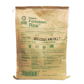 Lotus Foods Bulk Organic Forbidden Rice - Black Rice Organic, Purple Rice, Black Rice Bulk, Gluten Free Heirloom Rice, Whole Grain, Non GMO, Vegan - 11 lb Bag