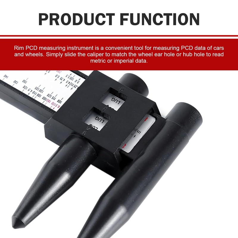 Ferianl Wheel PCD Gauge, Car Wheel Rim Bolt Pattern Measuring