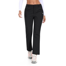 MoFiz Women's Outdoor Snow Ski Pants Waterproof Insulated Softshell Pants for Hiking Travel Walking Cold Weather Outwear Black XL