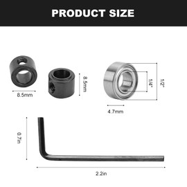 Yueqing Zhongji Router Bit Bearings Router Bit Bearings Replacement Set Bottom Bearing Replacement Kit | Inner Dia. 1/4” & Outer Dia. 1/2” Router Bit Bearings Set 5Pcs
