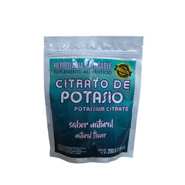 Citrato de Potasio, Suplemento Alimenticio Natural en Polvo, 200g, Sabor Natural