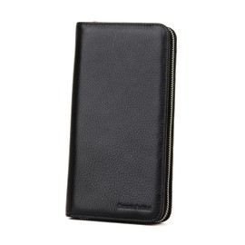 DONNAIN Premium Full-Grained Leather RFID Passport Holder for Travel, Multifunctional and Large Capacity RFID Blocking Passport Holder Wallet (Black)