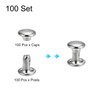 sourcing map 100 Sets Double Cap Leather Rivets, 6x6mm Round
