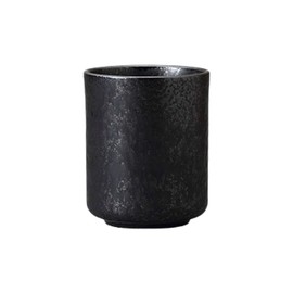 Yamashita Kogei 756621251 Long Black Crystal Tea Cup, Large, 2.8 x 3.4 inches (7.1 x 8.6 cm), 8.5 fl oz (215 cc)
