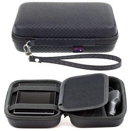 Digicharge® Black Hard Carry Case For Garmin Drive 52 50LM 51 LMT-S 40LM DriveAssist 50LMT-D 51 DriveSmart 55 50 50LMT-D 51 DriveLuxe 50LMT-D 51LMT-S Nuvi 57 5'' GPS Sat Nav With Accessory Storage & Lanyard