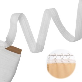 APOMOONS 30 m x 2.5 cm curtain tape, ruffle tape, curtain tape for sewing, pleated tape for curtains, ruffle tape for ironing, curtain tape for sewing on curtain hooks