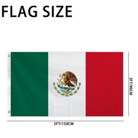 3x5 Ft Mexico Nation Flag Banner Outdoor Flag Vivid Color and Fade Proof Hanging Anti-Tear Home Yard Decor