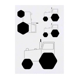 4 x 'Tractor Toy' Temporary Tattoos - Water Resistant, Skin-Safe, Non-Toxic Transfers, Mixed Sizes (TO00082230)
