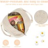 Bluboon Beige Corduroy Insulated Lunch Bag Spacious Lightweight Cooler Tote