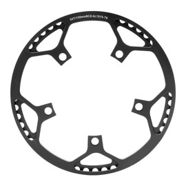 Folding Bike Chainring Aluminum Alloy CNC Processing Wear Resistant Protective 53T Round Chainwheel Black