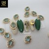 Green emerald nail tips - Short ballerina / 녹색빛에메랄드 네일팁