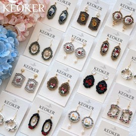 Keoker Vintage Frame Polymer Clay Cutters, Clay Earring Cutters Boho, 12 Shapes Polymer Clay Frame Cutters