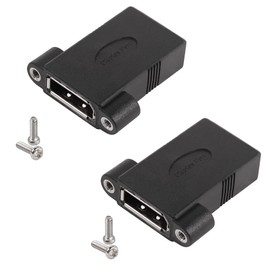 QIANRENON 8K DP1.4 Panel Mount Coupler Displayport Female to Female Straight-Through Extension Adapter,for Fixed Mounting on Dashboards or Equipment Panel, 2 pcs, Screws Included