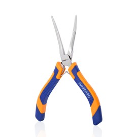 6 Inches Mini Needle Nose Pliers, 45 Degree Curved Long Nose Pliers for Jewelry Making Bending Wire