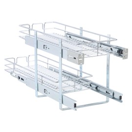 TOPINCN Bathroom Organizers And Storage, Pull Out Cabinet Organizer, Kitchen Organizers And Storage, 2 Tier Pull Out Storage Shelf With Bearing Slider, Storage Drawer Cabinet Organizer