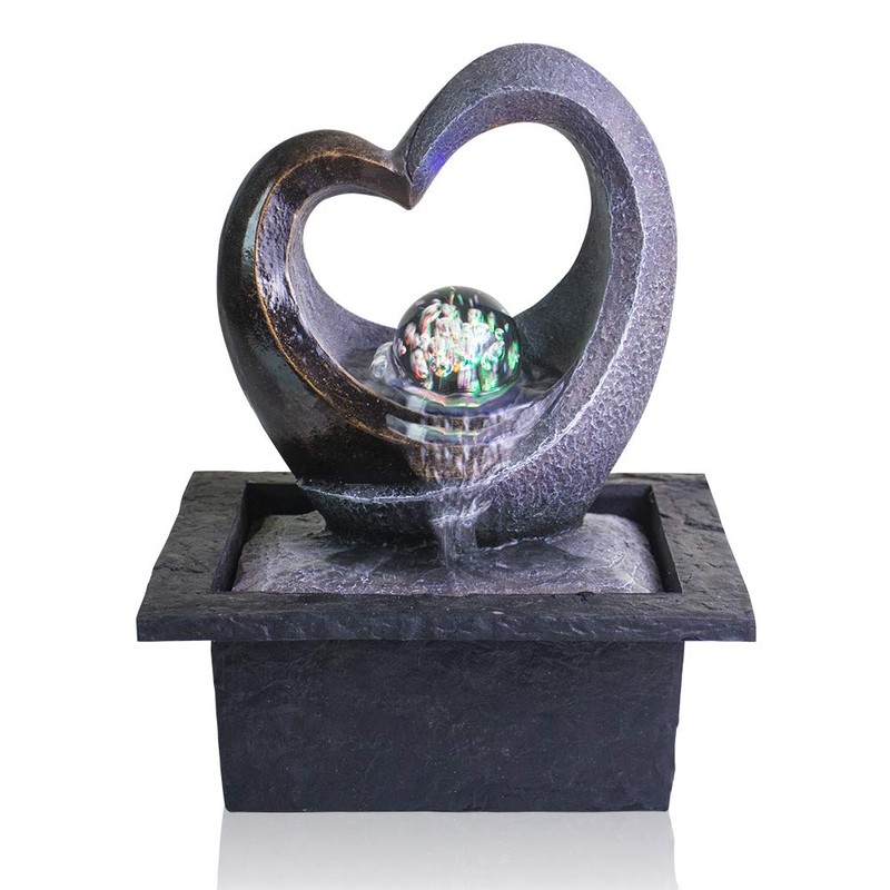 Ferrisland Tabletop Water Fountain, Zen Meditation Indoor Waterfall Fountain, Fengshui