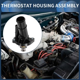 INFINAUTO Car Thermostat Inner Engine Coolant Thermostat Housing Assembly No.LF7015170 for Mazda 3 S Hatchback 4-Door 2007-2013 Plastic Black Durable