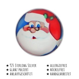 Monkimau Mädchen Ohrringe Weihnachtsmann Ohrstecker aus 925 Sterling Silver Silber