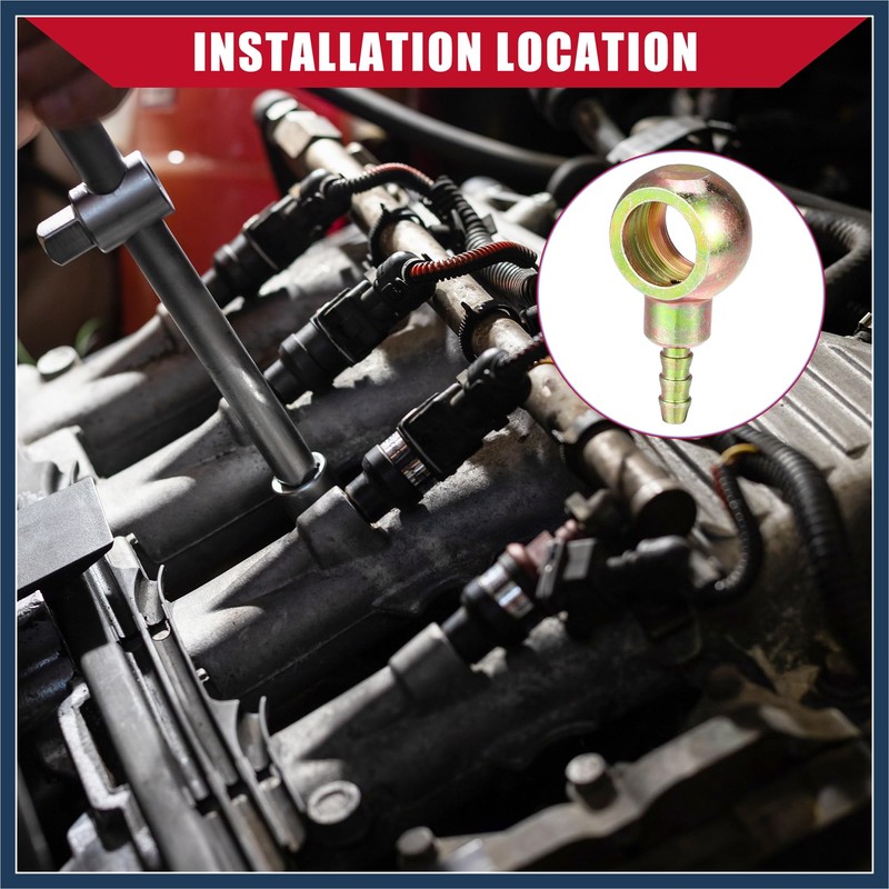 INFINAUTO Banjo Bolt Hose Barb Fitting/Inner Brake Fuel Line Fitting