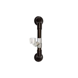 12 in MedGear Wall-Mount Bath Assisting Grab Bar, Bronze, w/Free Clip-On Shower Head Holder
