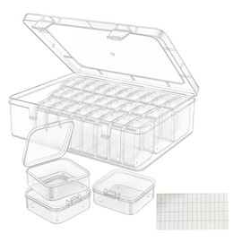 Caja organizadora de abalorio,31/16unidades, Caja Organizadora Plastico, Transparente Cajitas para Joyeria con Tapa para Abalorio Manualidades (31)