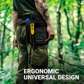 CKG Metal Detecting Finds Bag Waist Digger Pouch Tools Bag for Pinpointer, Detecting Pouch Portable Multifunctional for Metal Detector Accessories, Black