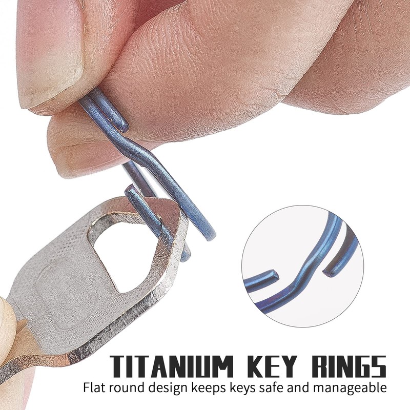 FEGVE Titanium Key Chain Rings Split Rings 4 Pack –