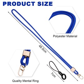 Vicloon Lanyard Neck Strap, Badge Lanyards, Neck Lanyard Neck Strap Badge Lanyards with Metal Key Rings and Lanyard Phone Ring Strap Detachable Lanyards for ID Badge Holder Keys Phone (Blue)