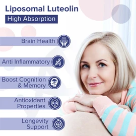 Liposomal Luteolin Capsules 500 mg, Maximum Absorption, High Dose Flavonoid, Antioxidant Supplement, Soy-Free, Non-GMO