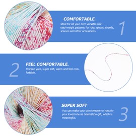 1roll Gradient Cotton Yarn Multi-color Hand Knitting Thread for Diy Crafts for Scarves Hats Shawls and Blankets Soft Material for Creative Projects