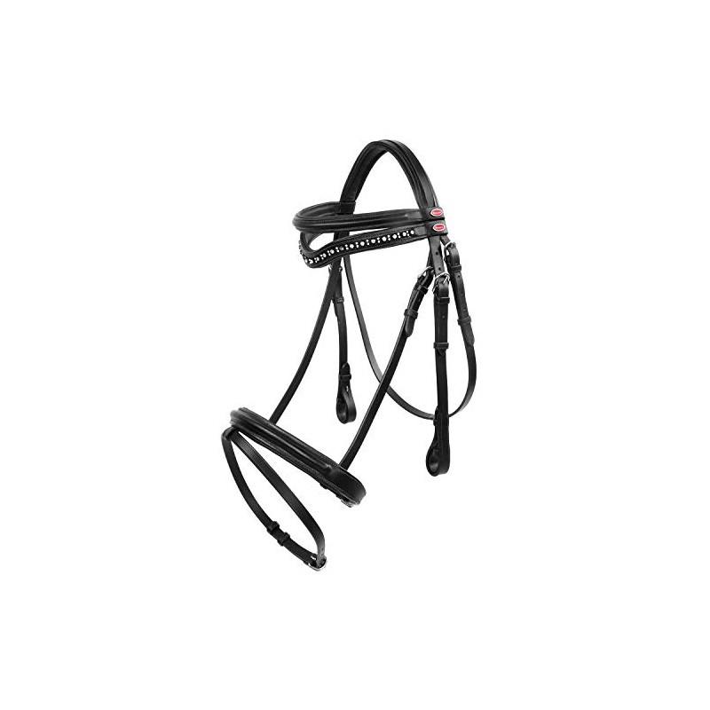 John Whittaker Lynton Flash Bridle with 2 brow bands-BR073, Black,
