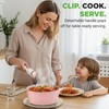 NutriChef 18-Piece Ceramic Cookware Set with Detachable Handles, Non Stick