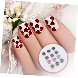 Vaguelly Heart Glitter Nail Sequins 12pcs Holographic Manicure DIY Decorations for Valentine's Day Nail Art