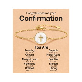 PINKDODO Confirmation Gifts for Teen Girls Teenage Ideas Catholic Confirmation Sponsor Gift Decorations Cross Bracelet