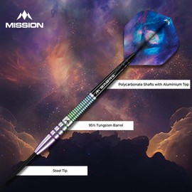 Mission | Celestial Darts | Steel Tip Darts Set | 95% Tungsten Barrel | Coral PVD | Includes Dart Flights and Stems | Available in Multiple Weights. (25, Grams)