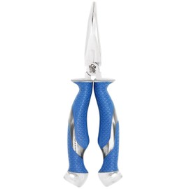 Cuda Brand Fishing Products, Titanium Bonded Pliers, 8.5" Bent Needle Nose, Blue (18829)
