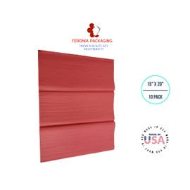 Scarlet Red Tissue Paper Squares, Bulk 10 Sheets, Premium Gift Wrap and Art Supplies for Birthdays, Holidays, or Presents by Feronia packaging, Large 15 Inch x 20 Inch Made in USA