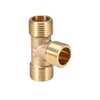 sourcing map Brass Tee Pipe Fitting G1/2 Male Thread T