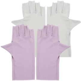Beavorty 2pairs Fingerless Uv Gloves for Women Breathable Anti-sun Manicure Gloves of Lightweight Gel Nail for Nail Art and Salon Use