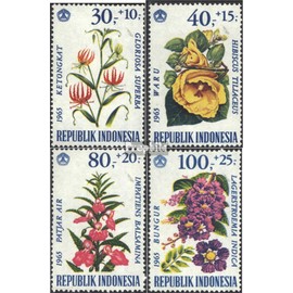 Prophila Collection Indonesia 499-502 (Complete Edition) Mint NH 1965 Flowers (Stamps for Collectors) Plants / Mushrooms