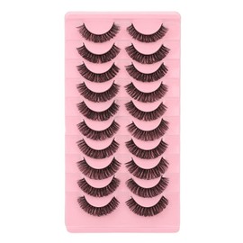 Pestañas Postizas, 10 Pares, Reutilizables, Suaves, 3D, Multicapa, Pestañas Postizas, Paquete de Pestañas Postizas DD Curl Wispy, Volumen Largo Y...  