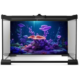 Aquarium Background Colorful Tropical Coral Reef Hard Corals Exotic Fish Terrarium Backdrop Sunlight Rays Tropical Style Landscape Tank Background Under Sea World Tank Wallpaper Vinyl 36x18in