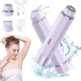 Bikini Trimmer for Women - Facial Hair Removal, IPX7 Waterproof,Ceramic Blades, Dual Head - Color: Pink