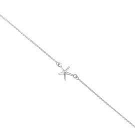 Silverly 925 Sterling Silver Cable Chain Anklet With 5 Round CZ Charms - Cubic Zirconia Ankle Bracelet - Adjustable Dainty Foot Chain for Women - Stylish Sparkly Foot Jewellery Gift