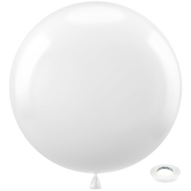 Bezente White Giant Balloons 36 Inch - 8 Pack Jumbo White Balloons Large Round White Latex Balloons for Photo Shoot Birthday Baby Shower Wedding Party Decorations